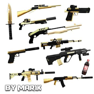 Gold chrome weapon by marik